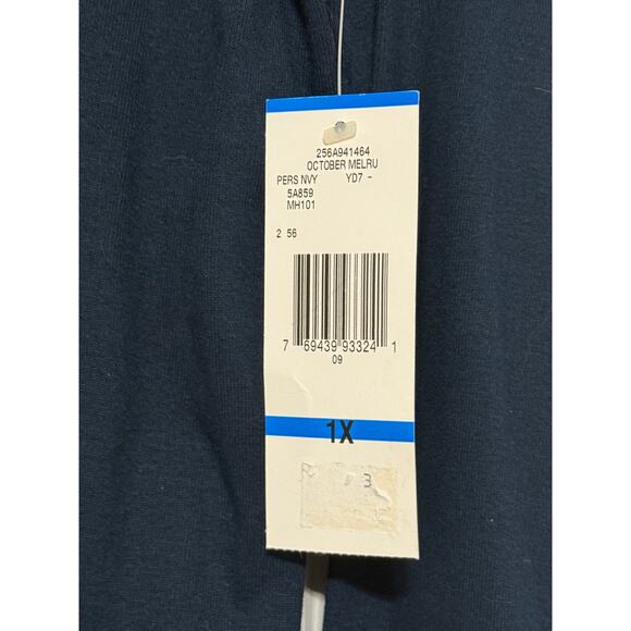 NWT Jones New York Sport Navy Blue Long Sleeve Crew Neck, 1X - Picture 5 of 5